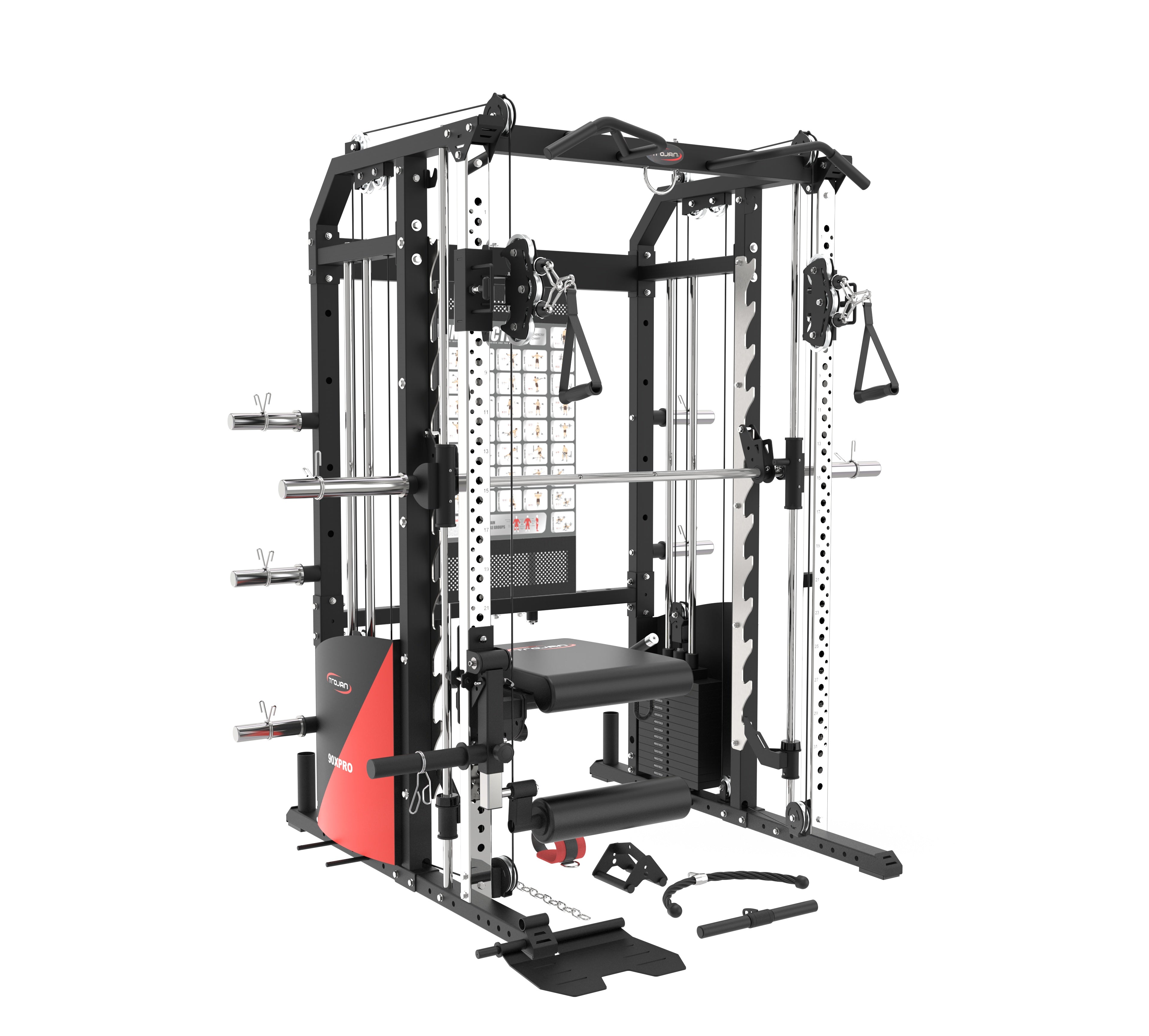 Trojan Seated Leg Ext / Ham String Hip Thrust & Hyper Extension Attachment 90XPRO